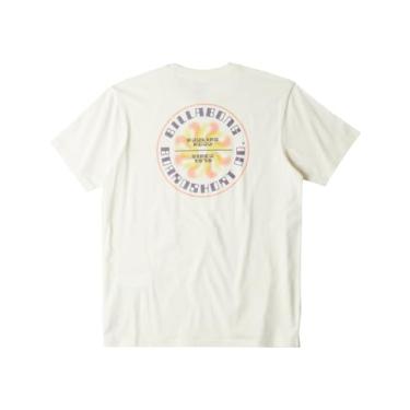 Imagem de Billabong Camiseta masculina com estampa de manga curta giratória, Off-white, M