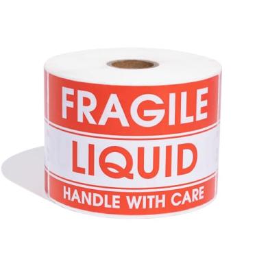 Imagem de Aegis Adhesives - Adesivos líquidos frágeis de 7,6 cm x 12,7 cm - Etiquetas de envio e manuseio vermelhas e brancas com adesivo permanente (1 rolo, 500/rolo)