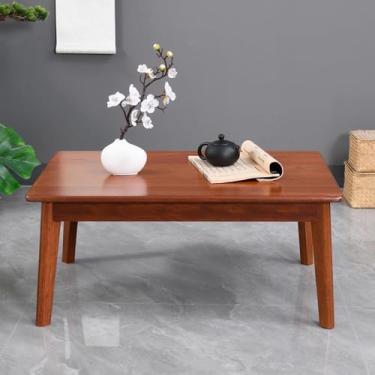Imagem de Mesa baixa de bambu natural para sentar no chão, mesa de laptop, mesa japonesa, para sala de estar, sala de jantar, chá, tatami, decoração de casa
