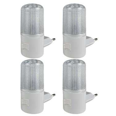 Imagem de Kit 4 Mini Luminária Tomada Abajur Led Quarto Bivolt Branco