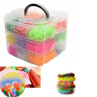 Imagem de Kit Maleta Tear 3000 Elásticos Loom Band Elásticos Pulseira Pulseirinh