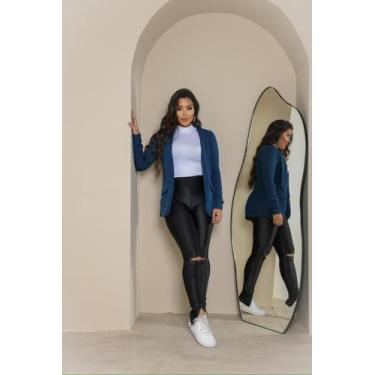 Imagem de Blazer Social em Alfaiataria com Bolso Falso Lateral - luh may, P, Azu
