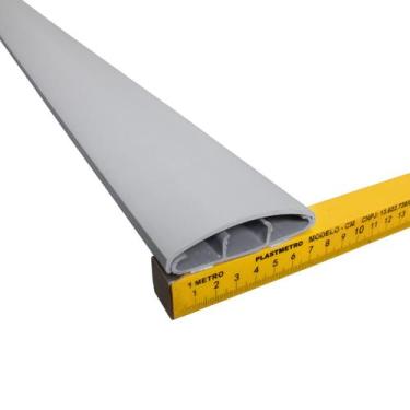 Imagem de Canaleta de Piso em PVC com Fita Dupla Face Cinza 75mm x 17mm com 2 Me