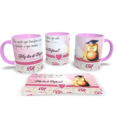 Imagem de Canecas Rosa Personalizadas dia dos Professores - Estampa Sublimada, M