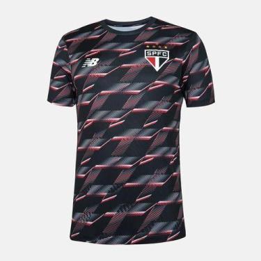 Imagem de Camisa São Paulo New Balance Pré Jogo 2024 Oficial Black Red, Preto, V