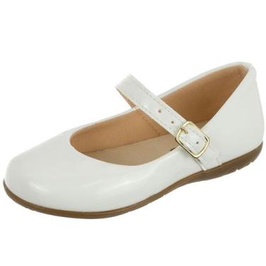 Imagem de Sapatilha Infantil Menina Sapato Boneca Liso Klicpé, Branco, 20