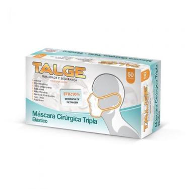 Imagem de Máscara Cirúrgica Descartável Tripla Proteção Elástico 50UN - Talge