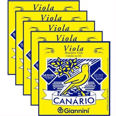 Imagem de Kit Com 05 Cordas Viola Caipira Giannini Canario Com Bolinha