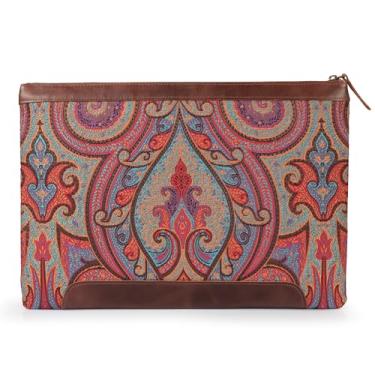 Imagem de Londo Capa de couro genuíno para laptop – proteção elegante para MacBook M1 M2 M3 Pro Max (marrom, 38 cm)