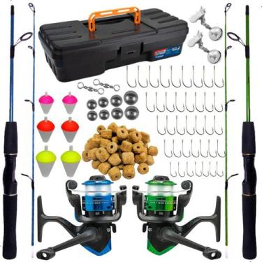 Imagem de Kit de Pesca Completo 2 Vara 1,20 6k Com Molinete e Acessorios - Summe
