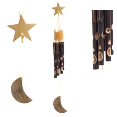 Imagem de Mensageiro Sino Dos Ventos Bambu Artesanal Peça Única - Empório Livre,