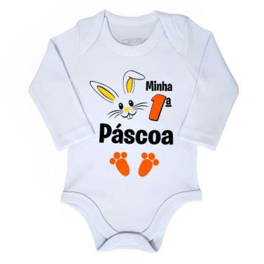 Imagem de Body Bebê Páscoa Coelho Temático Mesversário Menino Menina - Patrulha 
