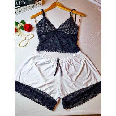 Imagem de Baby Doll Pijama Em Cetim Com Renda Conforto - Ninfrodite, Branco, P