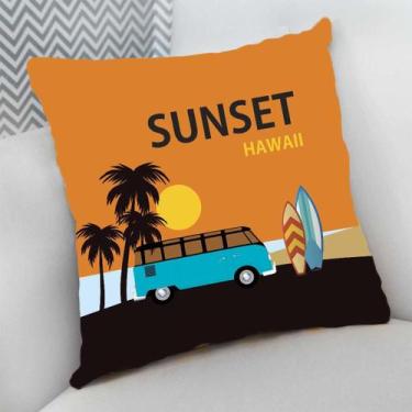Imagem de Almofada Decorativa Cheia c/ Zíper 25x25 Surf Surfista Praia - Deluzz,