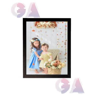 Imagem de Porta Retrato Com Vidro 30x42 A3 Moldura Preto Para Fotos e Decoração 