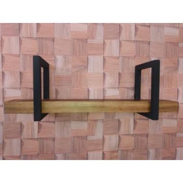 Imagem de Prateleira Reta Estilo Industrial Rústico Madeira Grossa - Personaliza