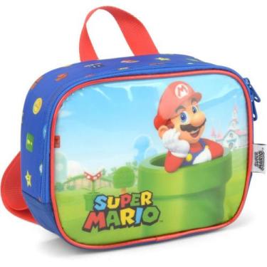 Imagem de Lancheira Térmica Super Mário BROS MÃO/COSTA Azul - Luxcel