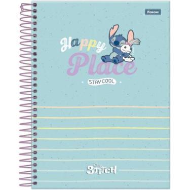 Imagem de Caderno 01X1 Capa Dura Colegial STITCH 80 Folhas  Pacote com 4 Unidade
