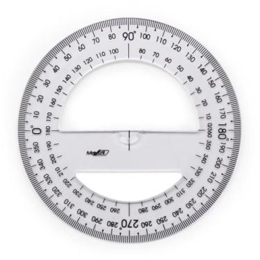 Imagem de Transferidor MAX Premium 360º Cristal 15CM Blister - Waleu