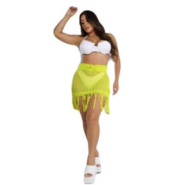 Imagem de Saia Saida Moda Praia Praia Tricot Franjas Cintura Alta - SWISS BOUTIQ