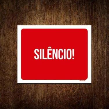 Imagem de Kit 10 Placas Sinalização Ambiente Silêncio