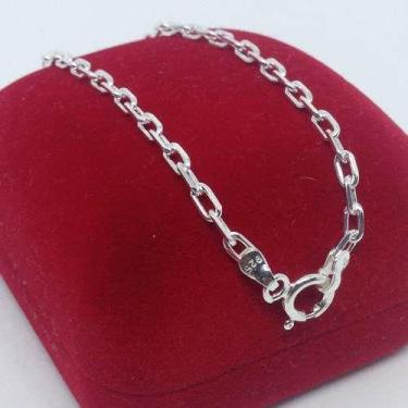 Imagem de Pulseira De Prata 925 Cadeado Italiana 3mm Unisex 20cm Linda - Michest
