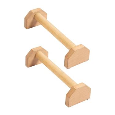 Imagem de Deevoka 2Pcs Pushup Stands Barras de flexão Parallettes de madeira Aptidão para ginástica interna e externa, L