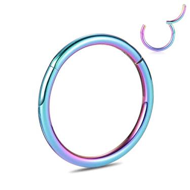 Imagem de PEAKLINK G23 Anéis de argola de nariz de titânio septo Clicker Ring Seamless Segment Clicker Ring Conch Piercing Jewelry Cartilag Helix Tragus Lip Lobe Brincos, Metal, outro