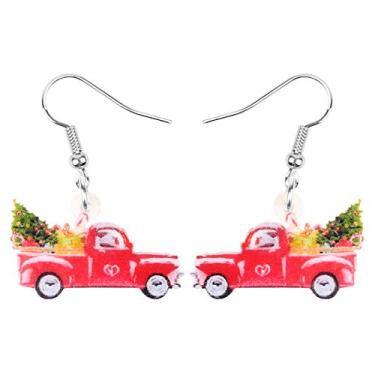 Imagem de DUOWEI Brincos de guirlanda de árvore de Natal de acrílico para mulheres, crianças, adolescentes, presentes de festival, M, Acrílico, Sem pedra preciosa