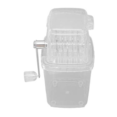 Imagem de Manual de Mão Operado Triturador Gelo Pequeno Portátil Barbeador Neve Cone Máquina Casa Aço Inoxidável (Transparente)