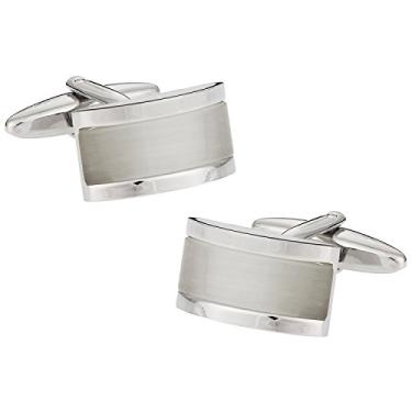 Imagem de Abotoaduras de vidro branco com caixa de apresentação Cuff-Daddy