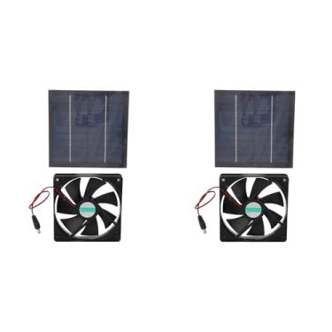 Imagem de Ventilador Movido a Energia Solar de 2 Unidades, Taxa de Conversão IP65 à Prova D'água de 20%, Mini Exaustor de 20 W