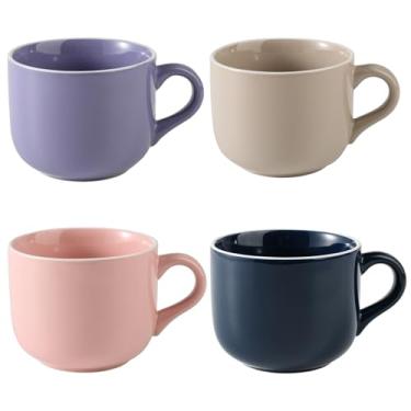 Imagem de CROMIITSM Caneca de café de porcelana extragrande de 652 g, copo de café da manhã e tigela de sopa, segura para micro-ondas e lava-louças, caneca grande jumbo com alças