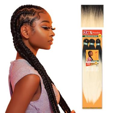 Imagem de Sensationnel Xpression prestretched braiding hair - 3x xpression 58inch kanekalon fiber flame retardant smooth yaki braid - 3x x-pression 58 inch (1 pack, T1B/613)