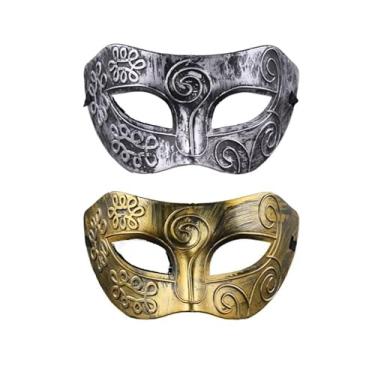 Imagem de Kit 2 Máscaras Gladiador Baile Festas Carnaval 50 Tons Cor Dourado E Prateado