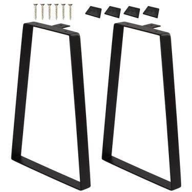 Imagem de CODIN Pernas de Mesa de Metal Trapézio de 40,64 cm, 2 Peças, Preto, Resistente, Moderno, Fácil de Instalar, Para Mesas de Café, Bancos, Armários, Interno e Externo
