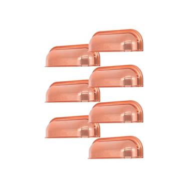 Imagem de 7 Puxador Modelo Concha Quadrada De Móveis Gaveta Comoda 64mm (Rose Gold)