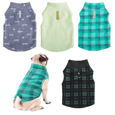 Imagem de Suéter de tecido para cachorro com anel de trela colete de lã de inverno casaco pulôver de cachorro roupas quentes para cães de estimação para cachorro cães pequenos gato chihuahua menino (padrão misto, P) (padrão misto, P)