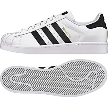 Imagem de adidas Tênis masculino Superstar, branco, preto, branco, tamanho 41, Branco, preto, branco, 9.5/10 UK