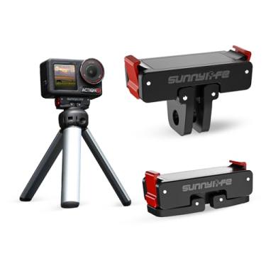 Imagem de LIBOQIAO Suporte adaptador magnético para OSMO Action 4/3/2 5 Pro dobrável de liberação rápida multifuncional suporte adaptador compatível com acessório de câmera de ação OSMO