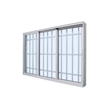 Imagem de Janela de Correr em Alumínio Branco Caribe Max 60x150x12,2cm 3 Folhas 