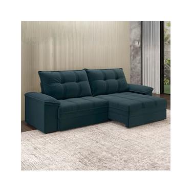 Imagem de Sofá Retrátil e Reclinável 4 Lugares 2,60m Revestimento Suede com Molas Ensacadas Luizzi California Soft