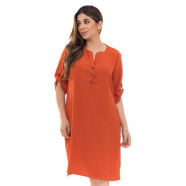 Imagem de Vestido Casual Longo De Crepe Com Botões Confortável e Leve Tendência 