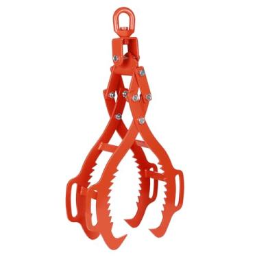 Imagem de Pinças de elevação de 4 garras, pinças deslizantes de madeira de 91,4 cm, garra para toras de madeira com design de garras de águia, gancho Ggrapple de aço giratório de 360°
