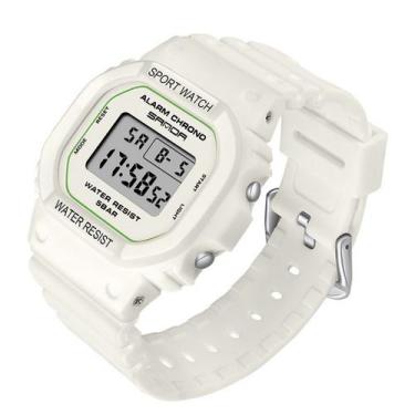 Imagem de Relógio digital sanda led à prova d'água esportivo feminino , Branco