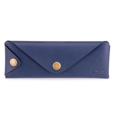 Imagem de Estojo De Lápis Couro Legítimo Porta Caneta Profissional (Azul)