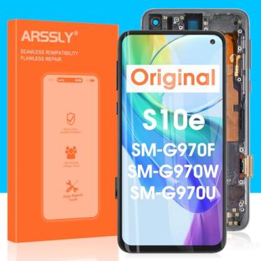 Imagem de Kits de substituição de tela original para Samsung Galaxy S10e para Samsung S10e G970U G970W G970A G970 5,8 polegadas tela sensível ao toque digitalizador peças de reparo (preto com moldura)