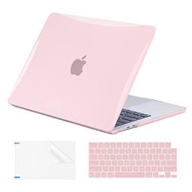Imagem de EooCoo Compatível com MacBook Air de 15 Polegadas Versão 2023 A2941 M2 Chip Retina Líquida e Touch ID, Capa Rígida de Plástico + Capa de Teclado + Protetor de Tela, Rosa Claro