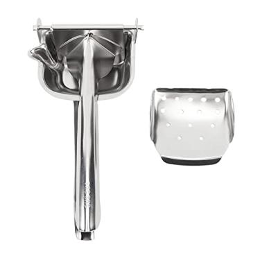 Imagem de Espremedor de limão para cozinha, espremedor de aço inoxidável, espremedor manual de aço inoxidável 304, ergonômico, removível, economia de esforço, espremedor cítrico para casa, cozinha, escritório