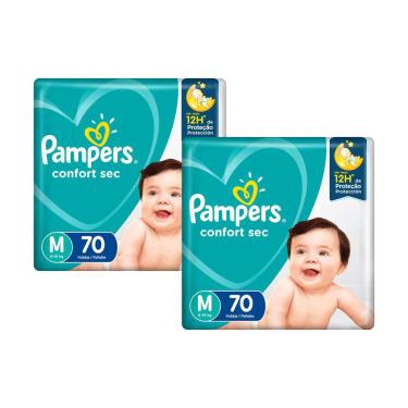 Imagem de Kit Fralda Pampers Confort Sec Super Tamanho M 140 Tiras